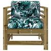 Garden Chairs with Cushions 2 Pcs Pressure Treated Pine Wood