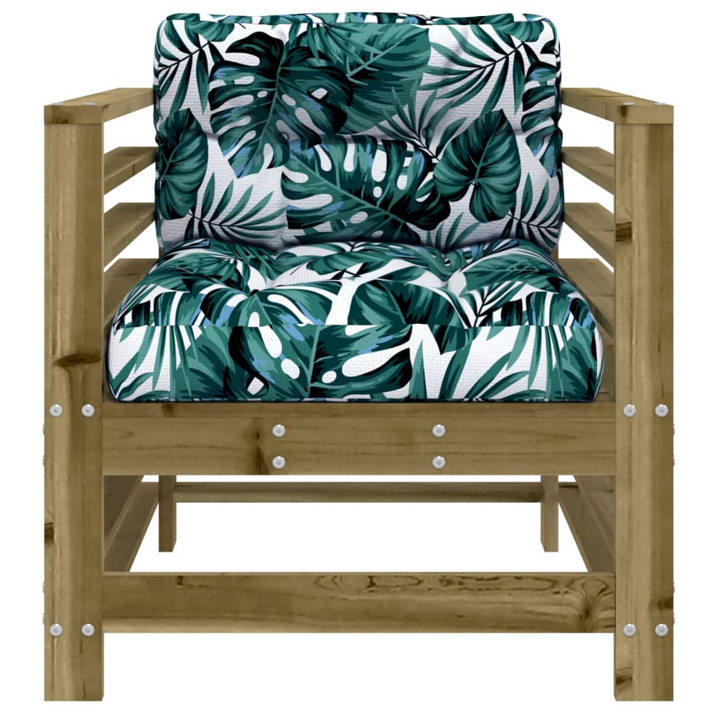 Garden Chairs with Cushions 2 Pcs Pressure Treated Pine Wood
