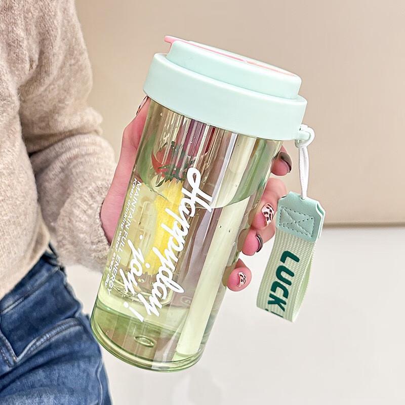 

Стильная портативная бутылка для воды с соломинкой для цветочного чая 600ml