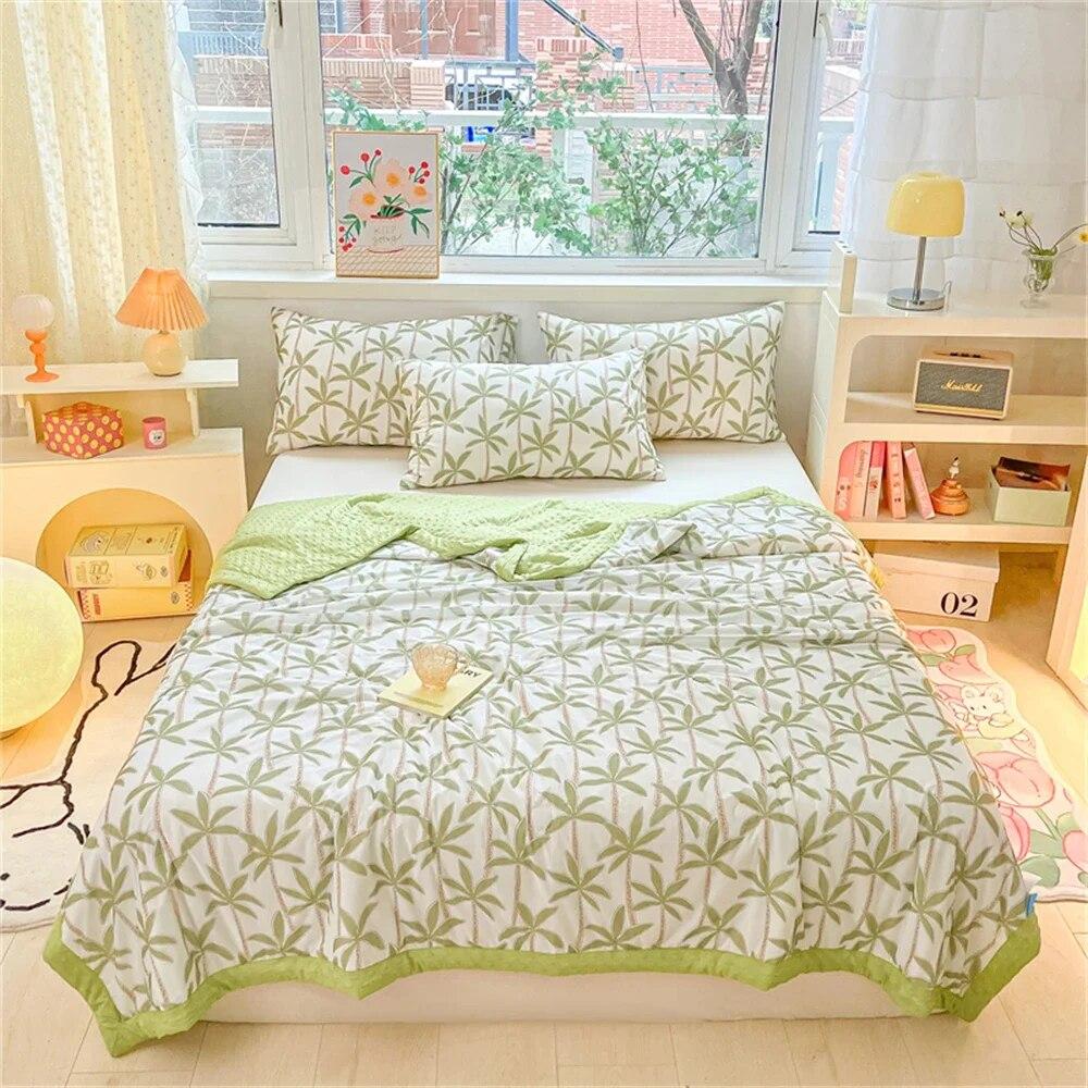 Cotton Summer Quilt Home Sofa Thin Air Conditioning Throw Blanket Soft Office Nap Blanket Bedroom Nap Home Decoration Bed Cover
