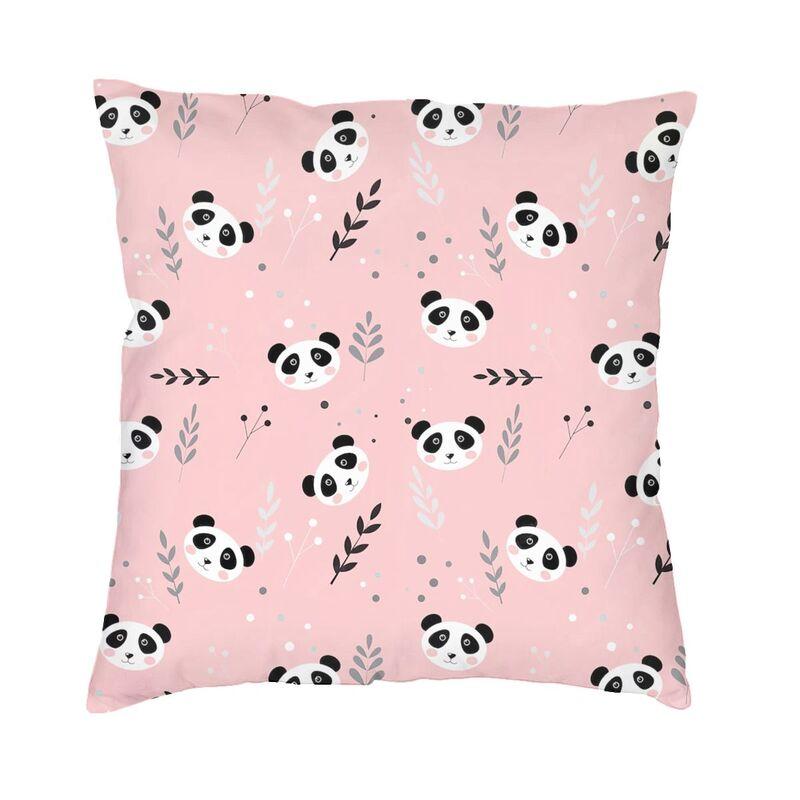 Kawaii Panda Bear Patterns Cushion Cover Sofa Home Decor Animal Cartoon Square Throw Pillow Case 45X45