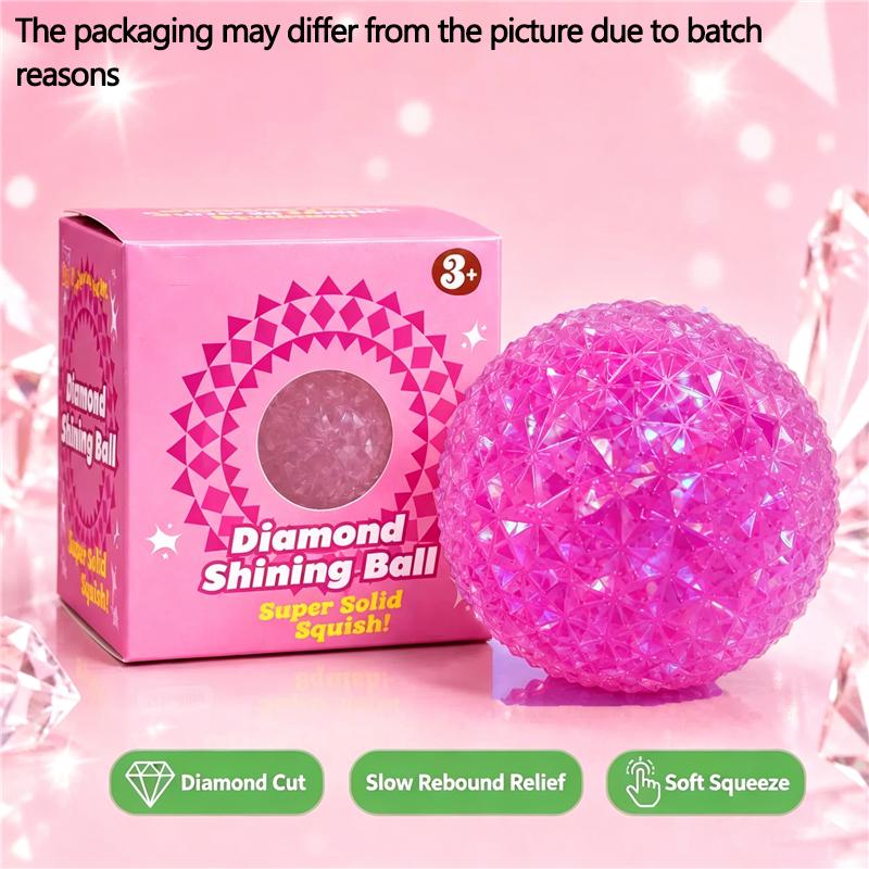 Duidelijke Facet Geslepen Diamant Squishy Bal Regenboog Reflectie Maltose Vulling Langzaam Rijzend Knijpen Angst Fidget Verlichting Verzamelspeelgoed pink