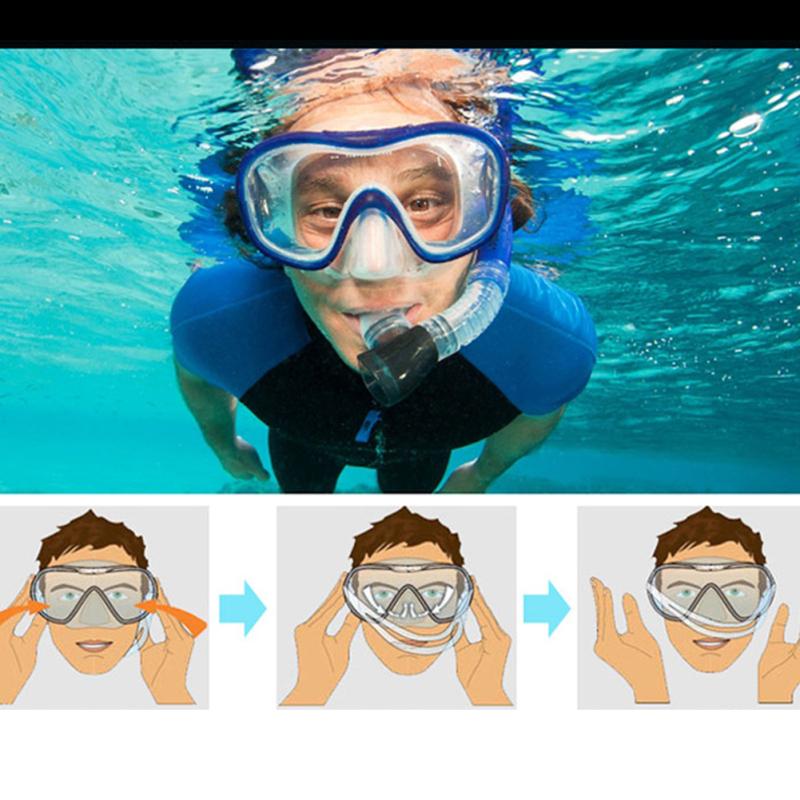 Silicone Swimming Goggles Anti-fog Scratch-resistant Adjustable One-piece Snorkeling Diving Glasses