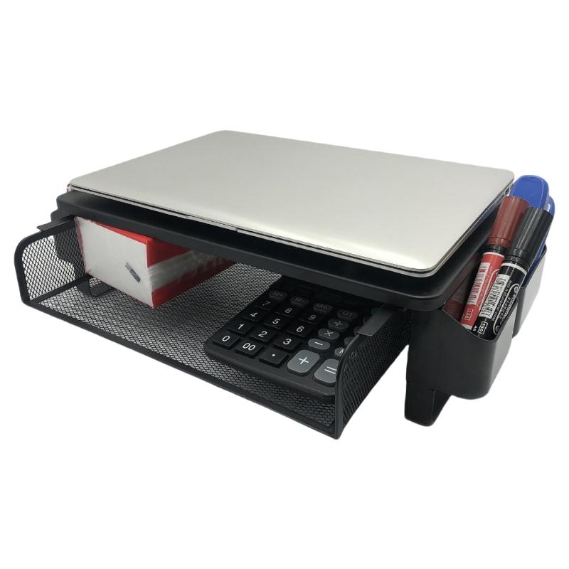 Computer Monitorständer mit Belüftungsschublade Stifthalter Metallbildschirmständer mit Ablage für Computer Laptop Drucker