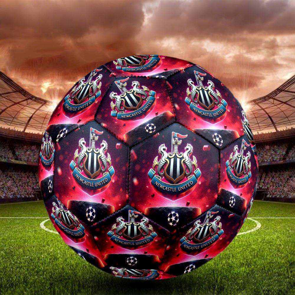 Newcastle United F.CSoccer Ball Colorful All Ages Machine Stitched PVC Competition Ready Durable High-Bounce