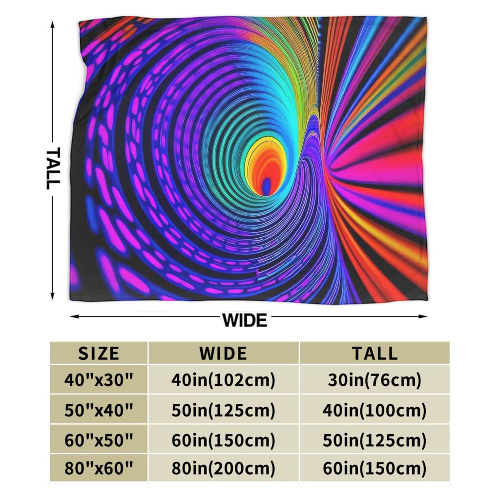 Super Warm BlanketStudents Decorative Whirlpool Dizziness Pattern Throw Blanket  Flannel Bedspread For Couch Bed Sofa Cover