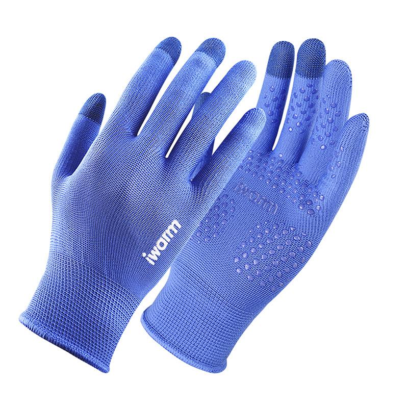 

1Pair Anti-Ultraviolet Outdoor Sports Running Glove Warm Touch Screen Gym Fitness Full Finger Glove Unisex Knitted Gloves blue-men
