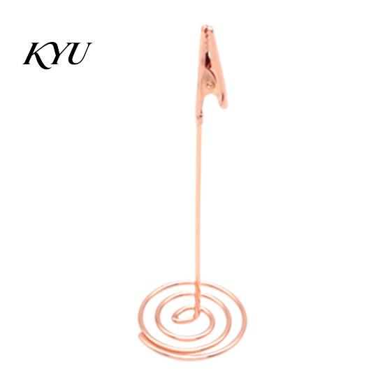 Metal Wire Name Card Stand Place Holder with Spiral Base, Table Numbers Display Wedding Number Holders Rack, Desktop Memo Photo Clip for Weddings And