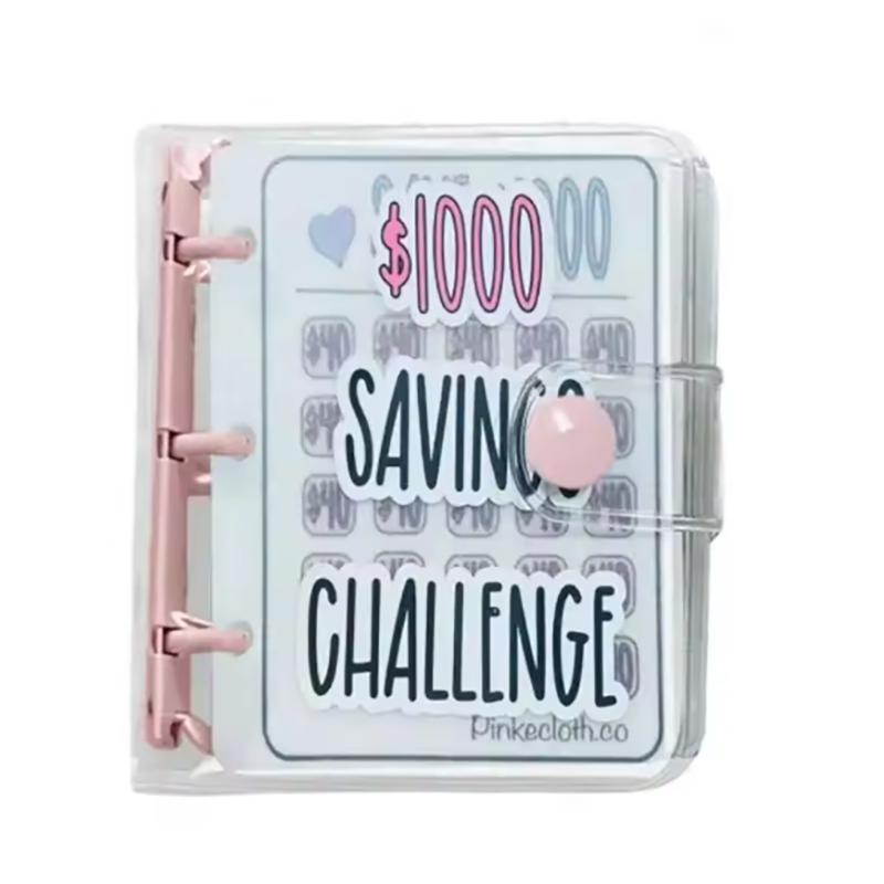 Kreativer 1.000-Dollar-Spar-Challenge-Ordner mit Umschlag, strapazierfähiges, glänzendes PVC, Weihnachtsgeschenk, Geldspar-Challenge