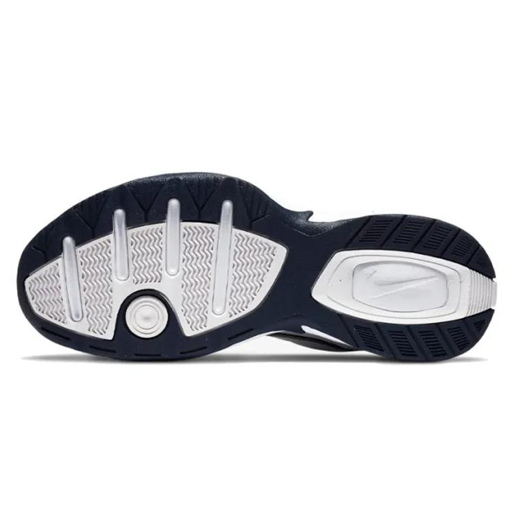 Nike Air Monarch 4 Slip Resistant Abrasion Resistant Support Low Top Chunky Sneakers Unisex Blue White 415445-102(Team10-)