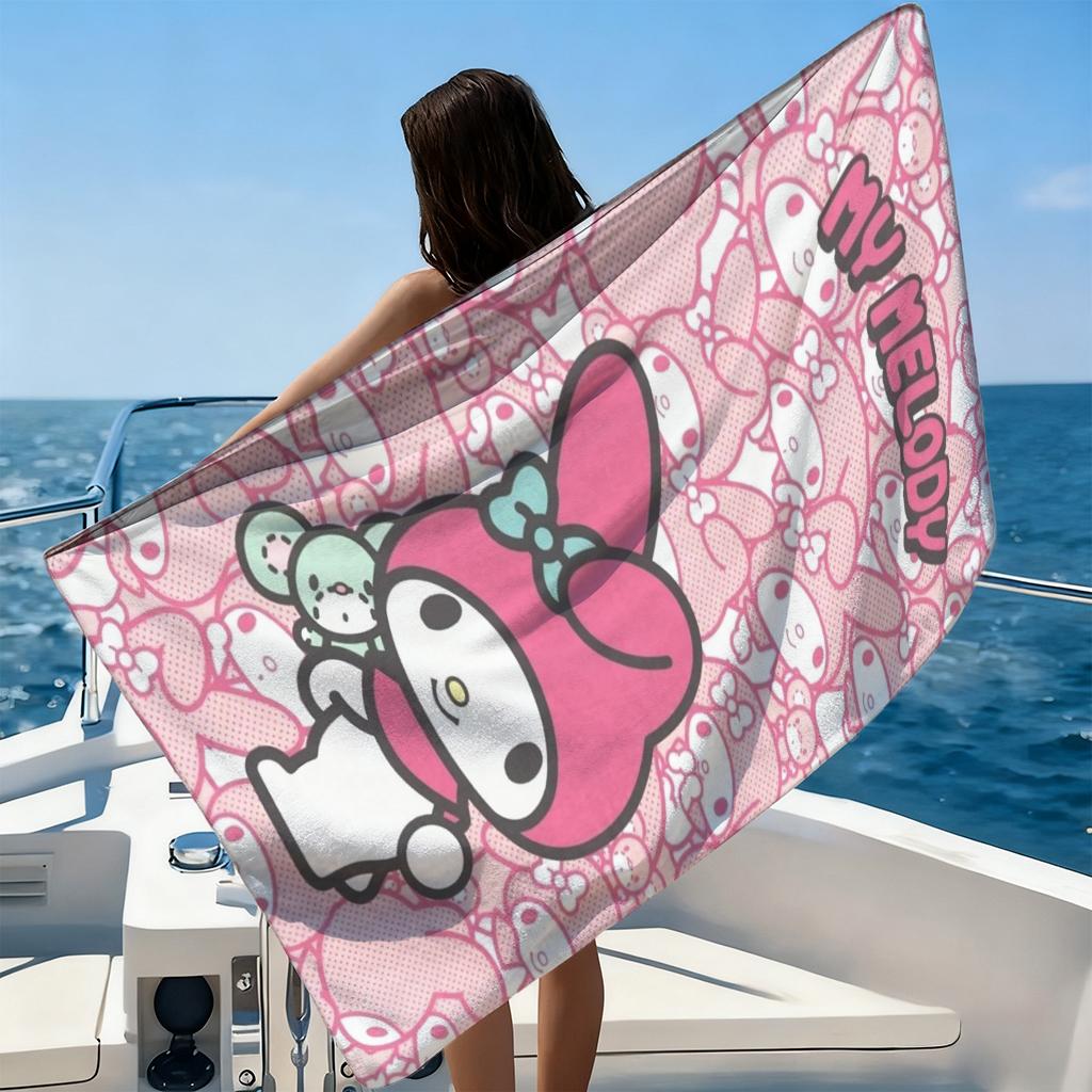 My Melody Beach Towel Cute Sanrio Character Quick Dry Bath Towel for Kids Beach Pool Spa