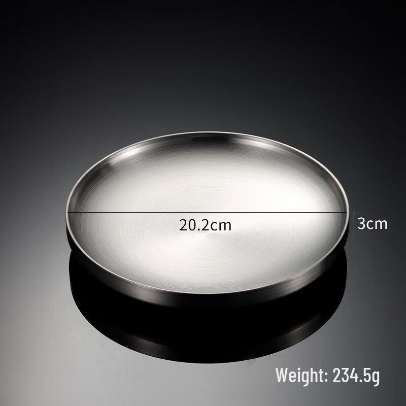 304 Stainless Steel Double Layer Round Dinner Plates