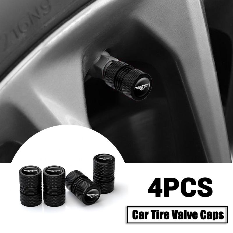 4Pcs For Bentley Flying Spur Continental GT Bentayga Mulsanne Aluminum Alloy Car Wheel Tire Valve Caps Dustproof Cover Accessory