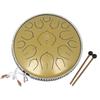 14 Inch 15 Tone Drum Steel Tongue Drum with Handbag Drumsticks Percussion Psychotherapy Meditation Instrument Gift for Beginner
