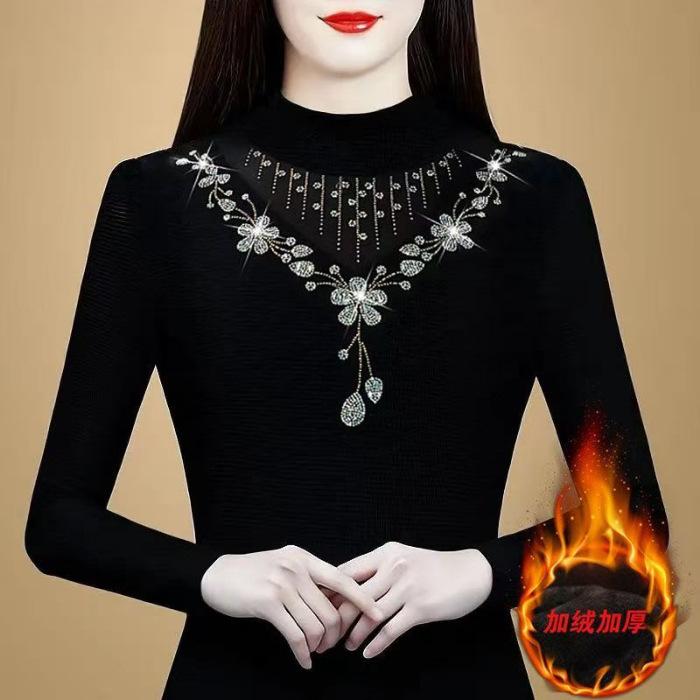 

Флісова потовщена тепла базова сорочка жіноча нова осінь та зима висококласна модна тонка приталена топ-сорочка 4XL