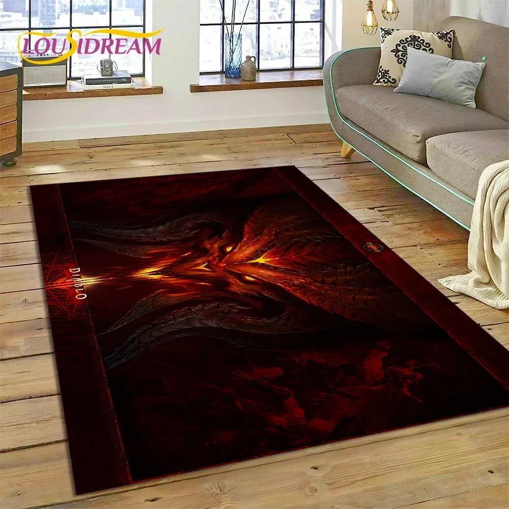 Diablo 3D Retro Game Gamer Carpet Rug for Bedroom Living Room Home Sofa Decoration,Children Play Game Large Decor Floor Mat Gift