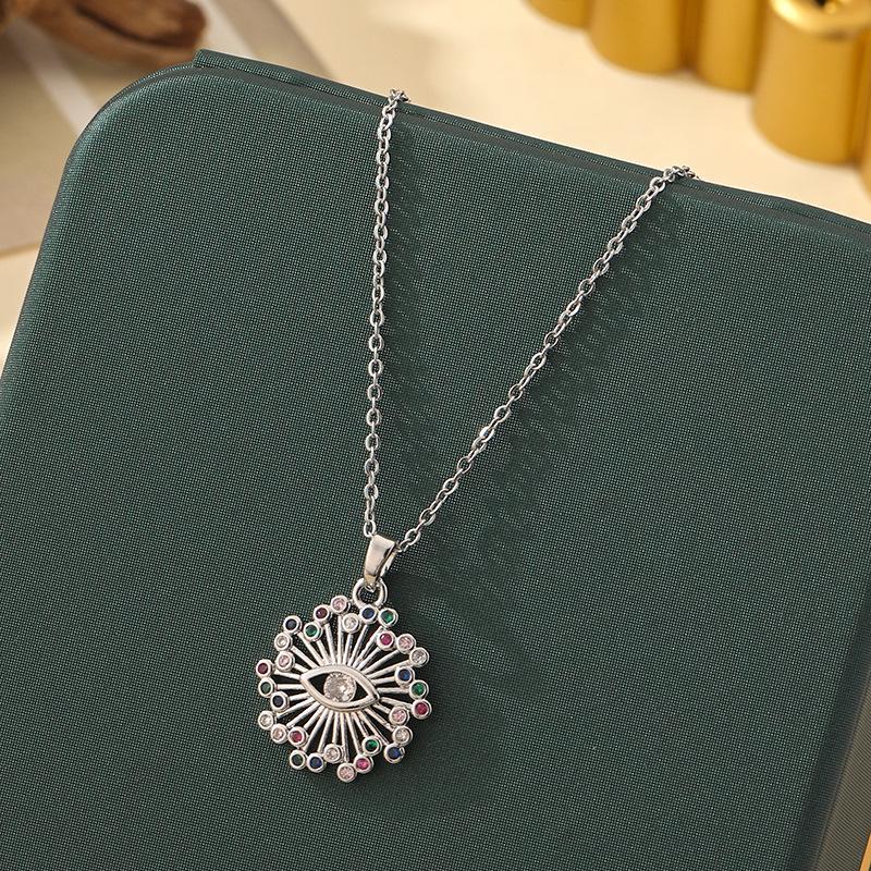 Beliebte Halskette mit blauem bösen Blick aus Titanstahl für Damen – Vielseitiger und personalisierter Schlüsselbeinkettenschmuck