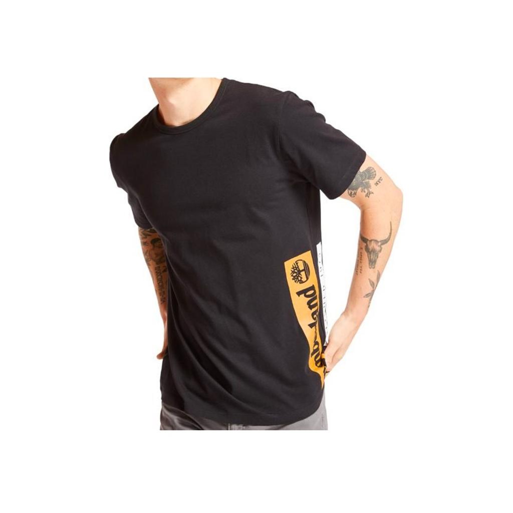 Timberland SS20 Personality Vertical Block Print Short Sleeve T-Shirt Men Tops Black A22REP56