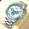 LIGE Unique Dial Quartz Man Watch Stainless Steel Business Luxury Clocks 24-Hour Moon Phase Waterproof Date Week Watches