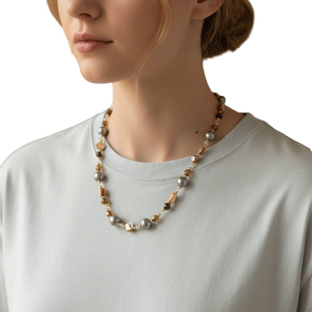 Handmade Beaded Chain Necklace Vintage Jewelry Gift Trendy Choker Necklace  For Women