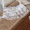 Embroidered Flower Lace Mini Skirt Harajuku frillies See Through Pleated Skirts Jeans Decoration