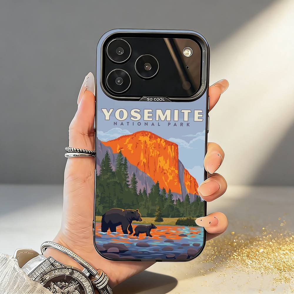 

N-National Park Travel Phone Case For iPhone17,16,15,14,13,12,11,Pro,MAX White Matte Shockproof Cover iPhone14Plus