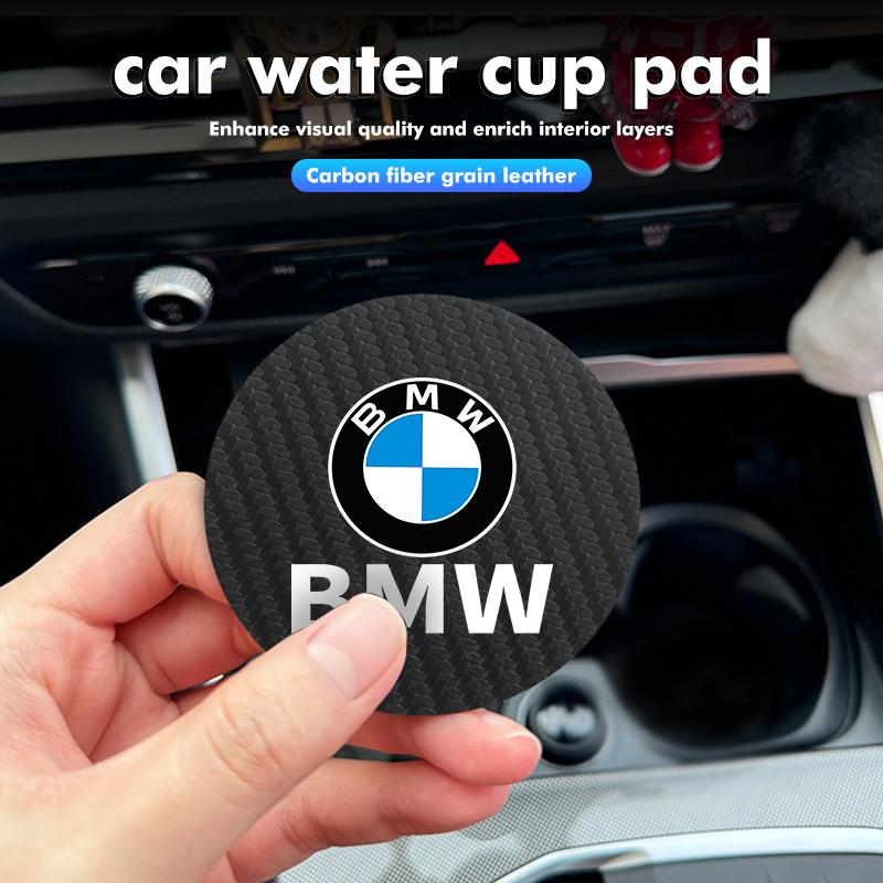 2pcs Car Water Cup Mats Carbon Fiber Coaster Non-Slip Pad For BMW M3 M5 X3 E93 F10 F20 F30 F40 F15 F25 F26 F31 F49 F86 wzdr27