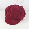 Children  Color Corduroy Retro Beret Leisure Tongue Cap