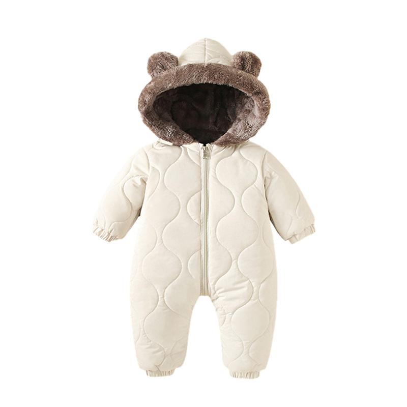 

Infant Baby Winter Warm Hooded Jumpsuit Fleece Bodysuit 73