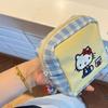 Embroidery kitty cosmetic bag color matching cute cartoon small square bag aunt towel sundries portable liner hand bag