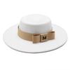 British Elegant Ring-Shaped Concave Flat-Topped Woolen 8.5Cm Top Hat Men And Women M Flat-Topped Woolen Top Hat