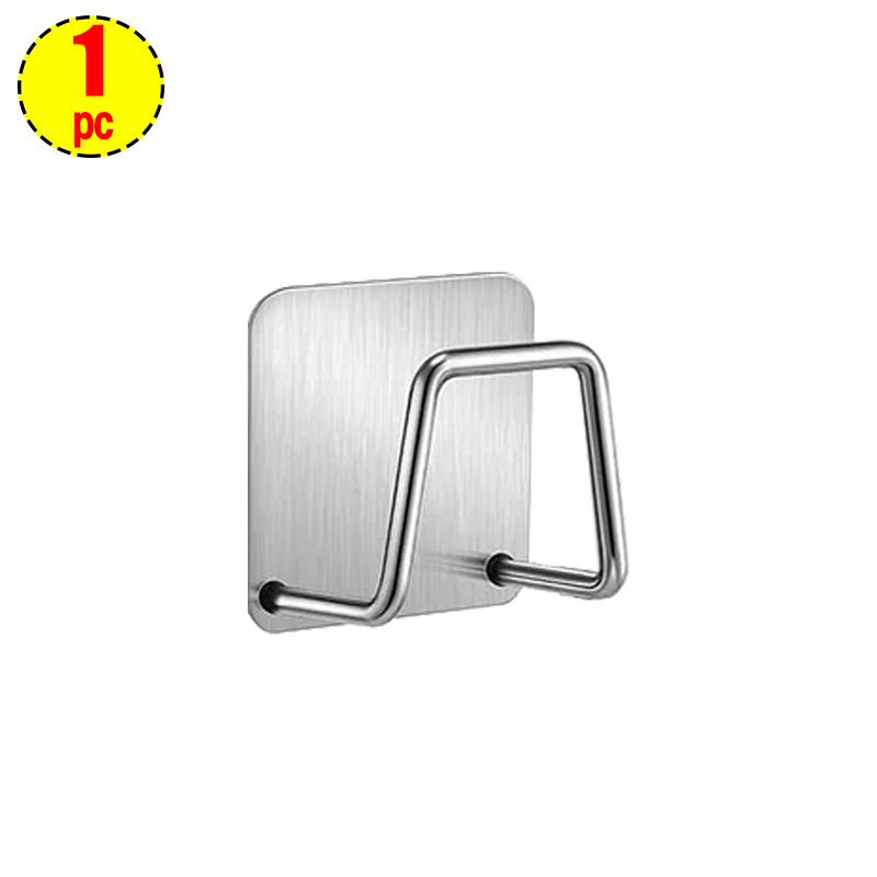 

Держатель для губки из нержавеющей стали, самоклеящаяся полка для сушки мыла, проволочный крючок для хранения тряпок, настенный держатель для кухонного органайзера