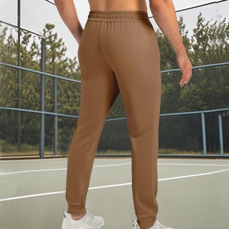 New Men's Casual Sports Trousers Spring and Summer Breathable Pearl Cotton Slim-fit Fitness Pants