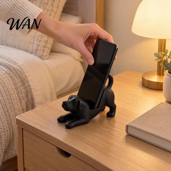 PLA Plastic Phone Holder Puppy Cell Holder, Decorative Smartphone Mount, Mobile Hand Free Movie Watching Stand Ornament for Office Table Home