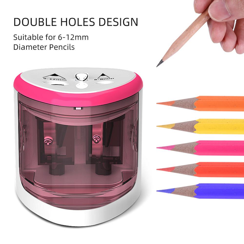 Tenwin dual hole electric pencil sharpener semi-automatic coarse and fine two hole pencil sharpener machine Battery Not Include
