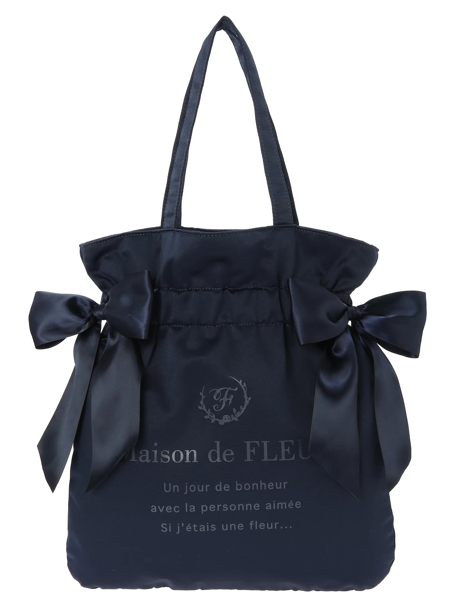 

de Tote Bag Double Ribbon Gathered Tote Bag 8A41F0J1700 [Maison Fleur] Women s Темно-синій