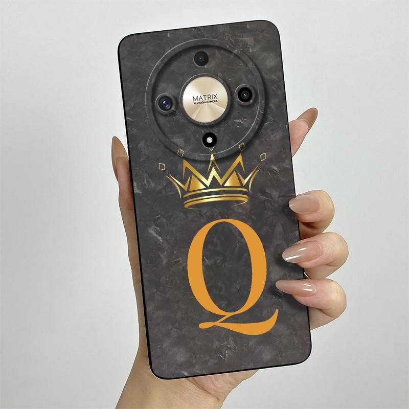 For Honor X9b Case Honor X9A Honor Magic 6 Lite Magic 5 Lite Phone Case Crown Letters Full Matte Anti Drop Soft Protective Cover