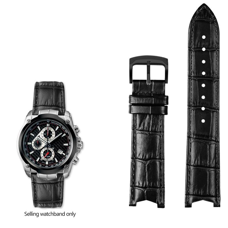 

Ремешок для часов из натуральной кожи для CASIO Edifice EF-524 EF-524D, ремешок-браслет из коровьей кожи, мужской ремешок для часов с застежкой-булавкой или застежкой-бабочкой EF524 22mm