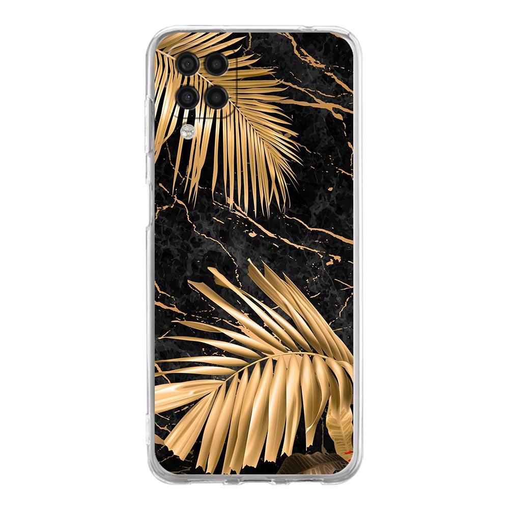 Black Gold marble tropic Phone Case For Samsung Galaxy A51 A71 A21S A12 A11 A31 A41 A03S A13 A33 A73 A53 A52 A32 5G A23 Cover