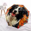 Moonlit Floral Dog Portrait Automatic Umbrella - Suitable Travel Outdoor Portable Umbrella Birthday Gift Daily Essentials