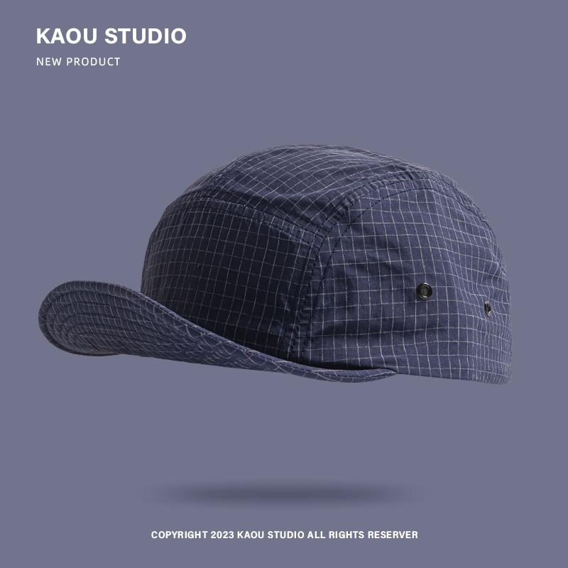 Outdoor quick-dry plaid baseball cap for men and women, summer thin soft-brim sunshade cap, suitable for hiking, camping, and mountaineering