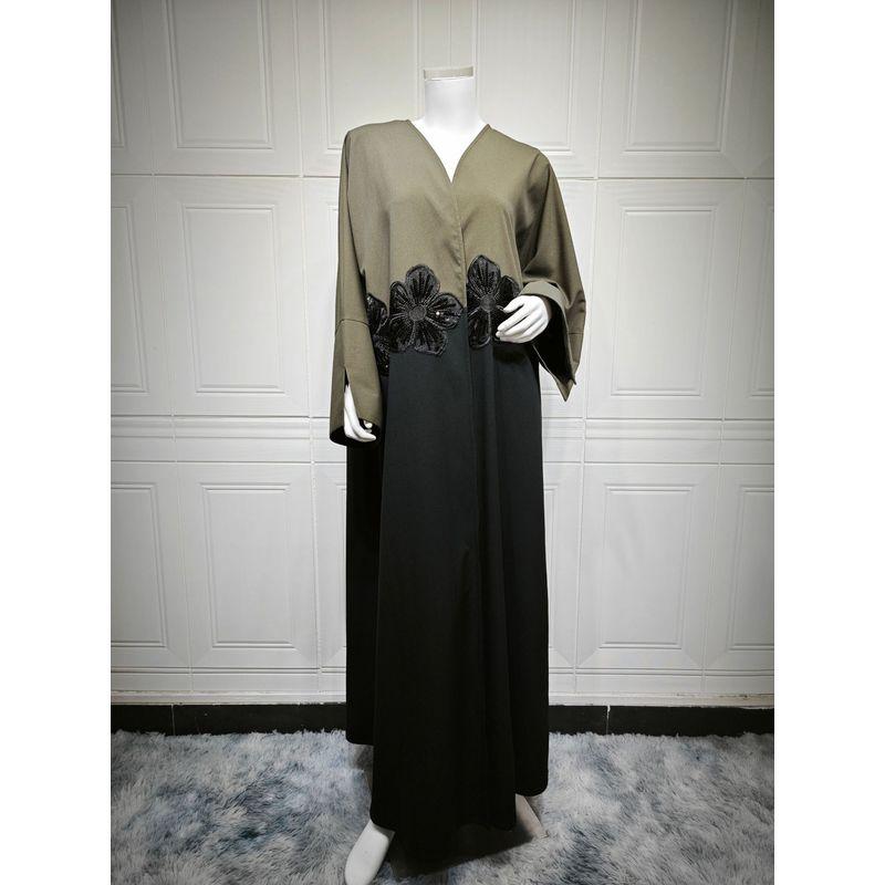 New Middle East Cardigan Fashion Three-Dimensional Applique Temperament Robe Dress Cardigan Decal Robe