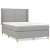 3131913 vidaXL Lit à sommier tapissier avec matelas Gris clair 140x200cm Tissu