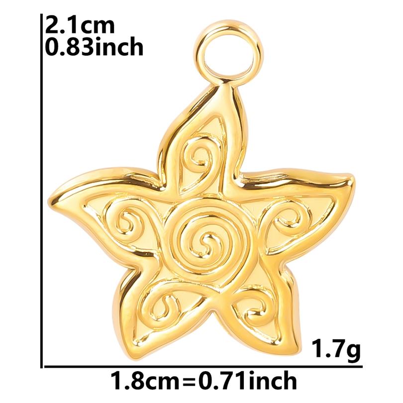 6pcs Ocean Series Sea Wave Fish Tail Shell Pendant Animal Octopus Elephant Stainless Steel Charms For Jewelry Making Accessories
