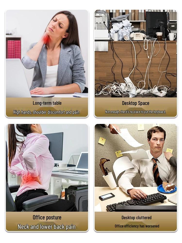 Plateau pour clavier et souris sous le bureau sans perçage avec glissière
