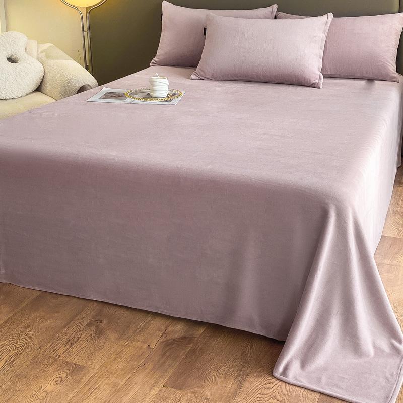Warm Velvet Flat Sheet Solid Color Autumn Winter Bed Top Sheet 120/160/200/245/270cm Bed Linens for Single Double King Queen Bed