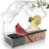 A20F-Window Bird Feeders For Outside, Clear Bird Window Feeder With 3 Strong Adhesive Sheets, Transparent Acrylic Bird House