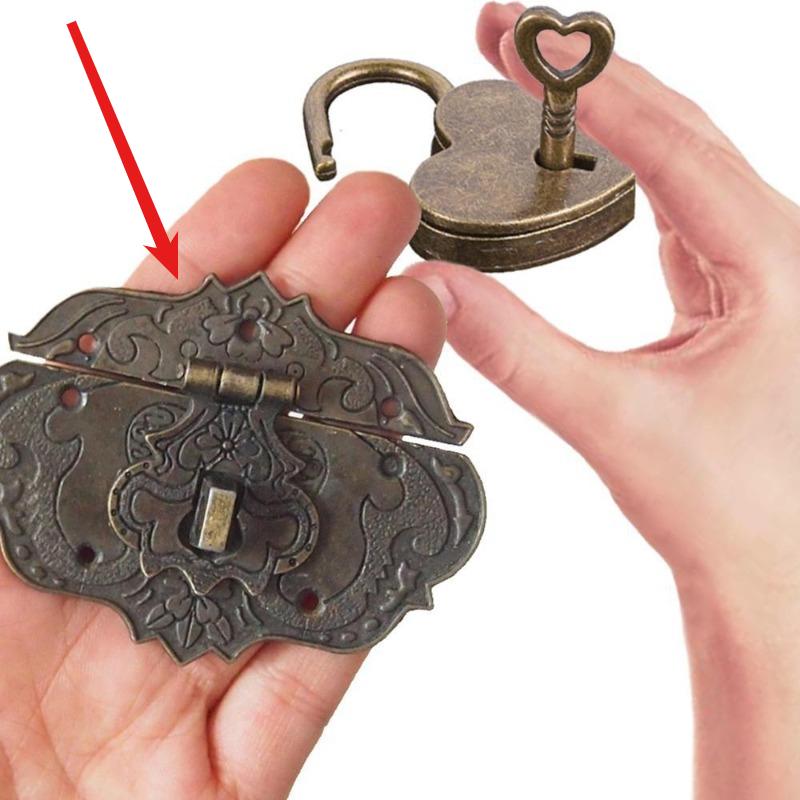 

1/2 шт. Античная латунь Деревянный ящик защелка Винтажная декоративная Шкатулка для украшений Подарочная шкатулка Чемодан Защелка Крючок Мебельная пряжка Застежка Замок