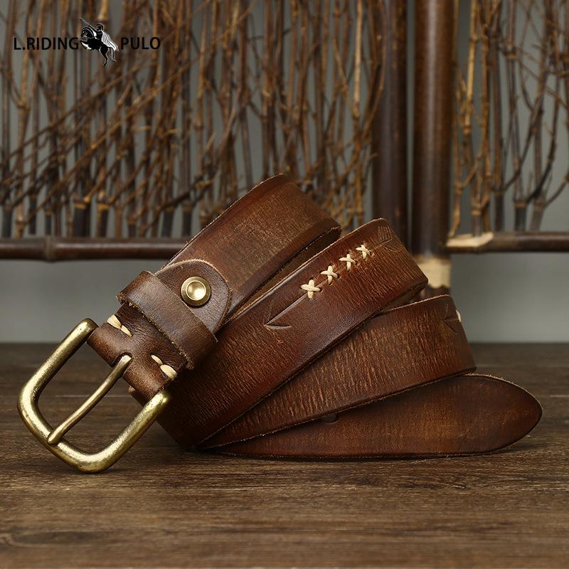 Handmade Leather Belt Genuine Leather Pin Buckle Top Layer Pure Cowhide Casual Retro Belt