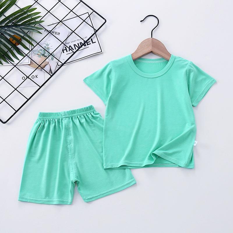 Children's Pajamas Modal Short Sleeved Suit Summer Pajamas Children's Clothing Waist Belly Protection Home Clothes